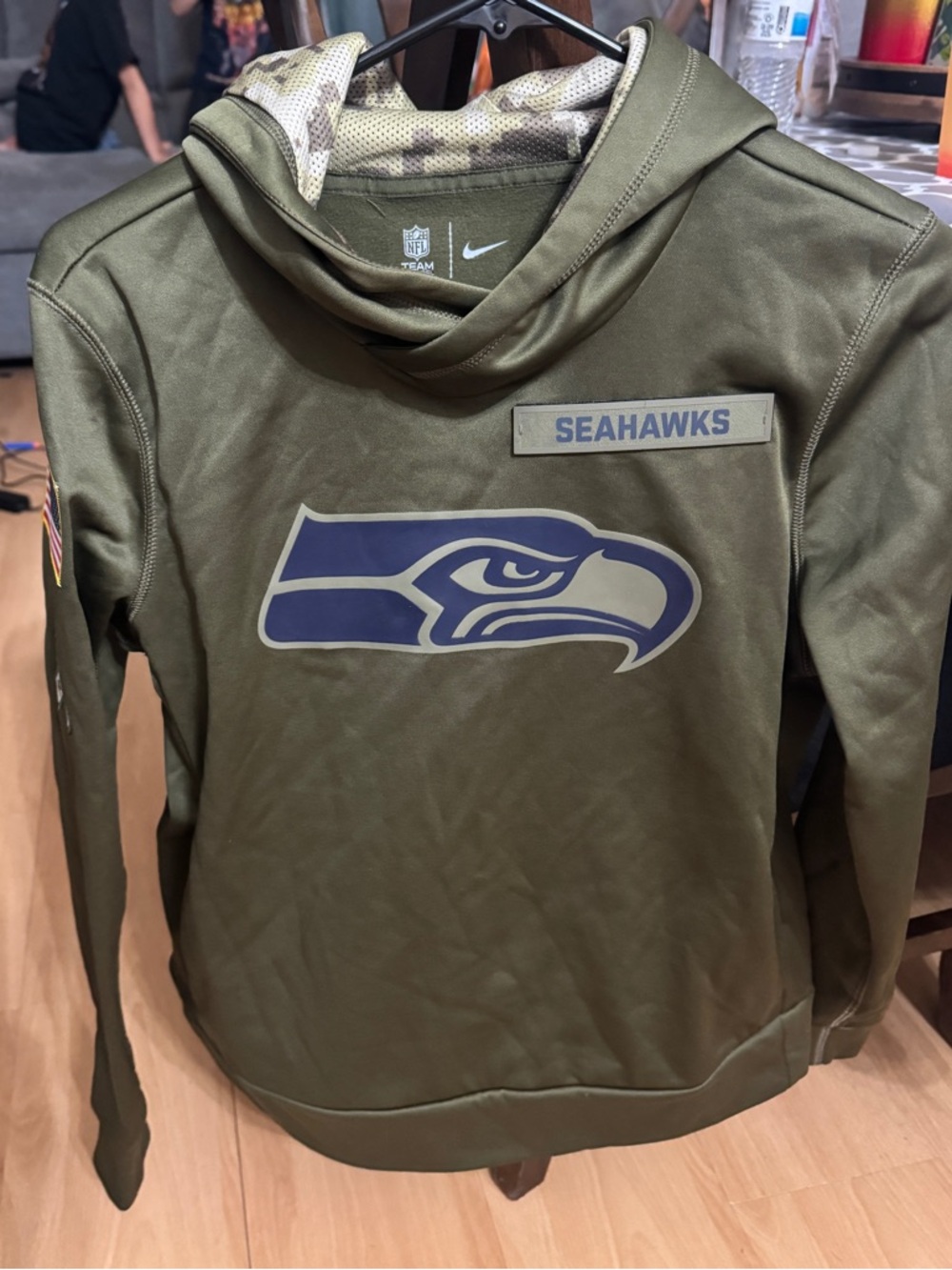 NFL Olive Green Team Apparel Pullover  Seahawks military appreciation